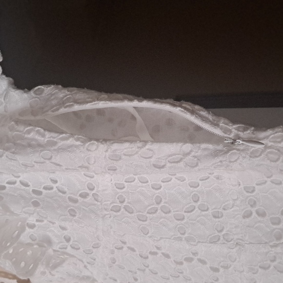 Polo Ralph Lauren White Cotton Eyelet Maxi Dress with ruffled neckline sz8 EUC - Picture 7 of 12